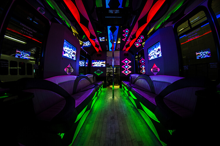one of our 20 passenger party bus rentals columbus