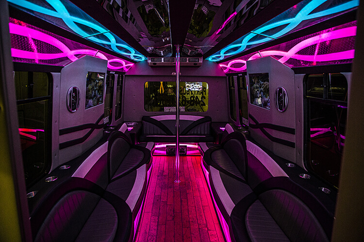 Cadillac Escalade party bus interior